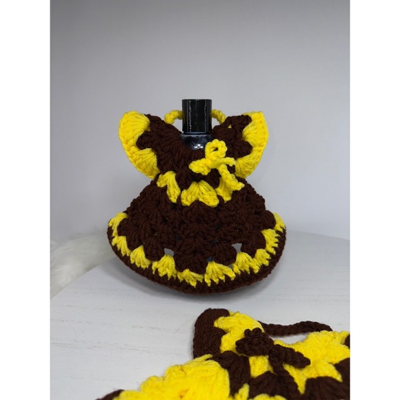 Hand made Fall Scarecrow Kitchen Towel Set Crochet Pot Holders Coasters - Picture 7 of 8